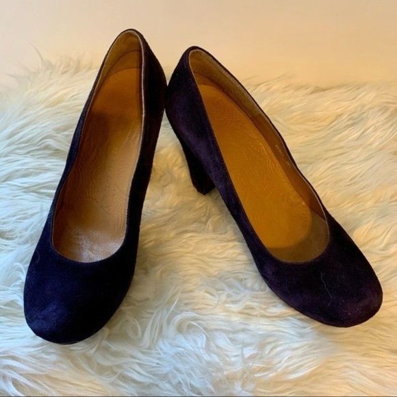 Chie Mihara Carinyo Purple Suede Platform Pump Heels, Size 38 1/2 - Picture 2 of 6